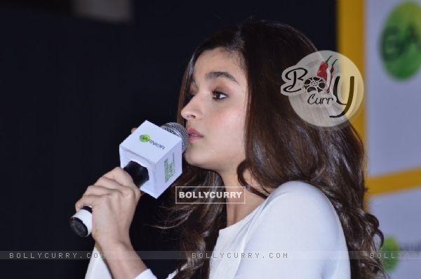 Alia Bhatt addresses the media at the launch of New Garnier Frutis Shampoo