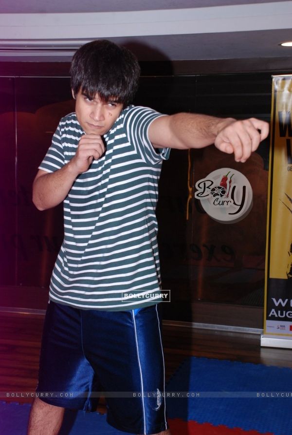 Vivaan Shah gives a boxing pose for the camera