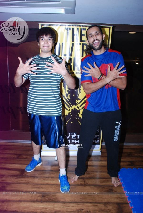 Vivaan Shah and Akhil Kapur at the Gold Gym Wolverine Workout