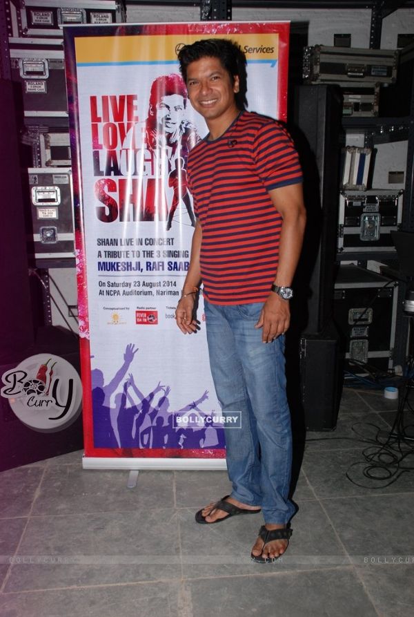 Shaan poses for the media at the rehearsals of his upcoming Concert