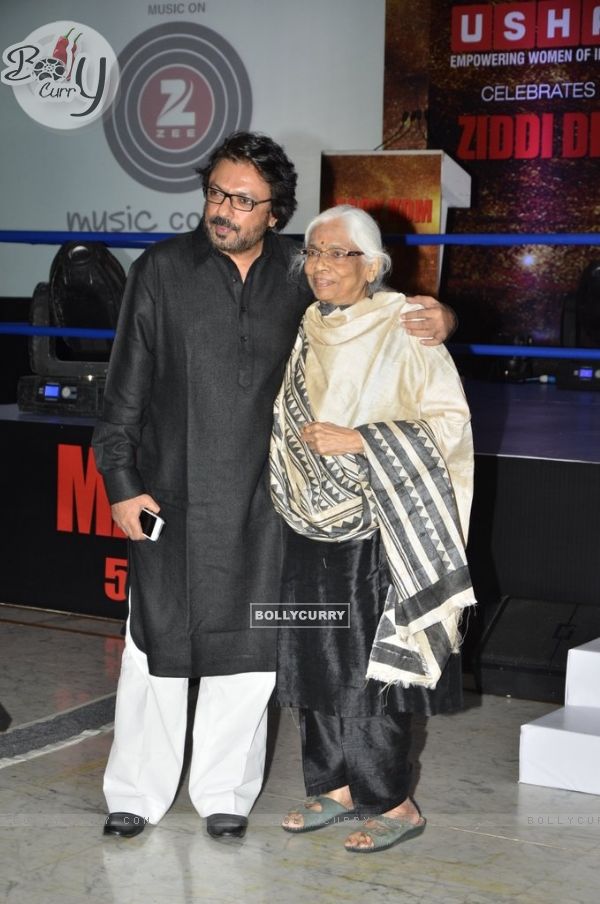 Sanjay Leela Bhansali poses with his mother at the the Music Launch of Mary Kom (332336)