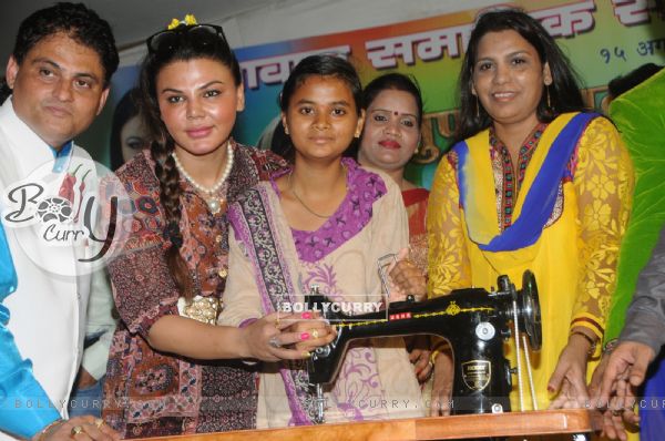 Rakhi Sawant Distributes Sewing Machines Supporting Women Empowerment