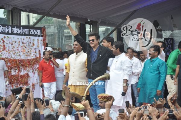 Anil Kapoor at the Dahi Handi Celebration in Mumbai