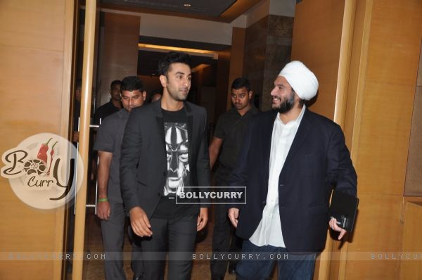 Ranbir Kapoor was spotted at the Endorsement Launch of Saavn in India