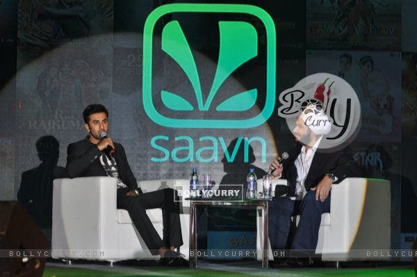 Ranbir Kapoor interacts with the audience at the Endorsement Launch of Saavn