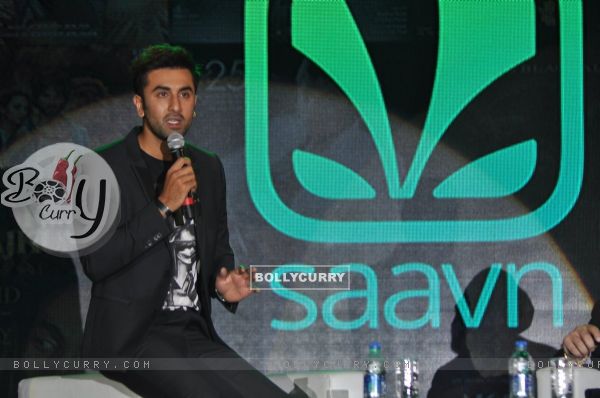 Ranbir Kapoor interacts with the audience at the Endorsement Launch of Saavn