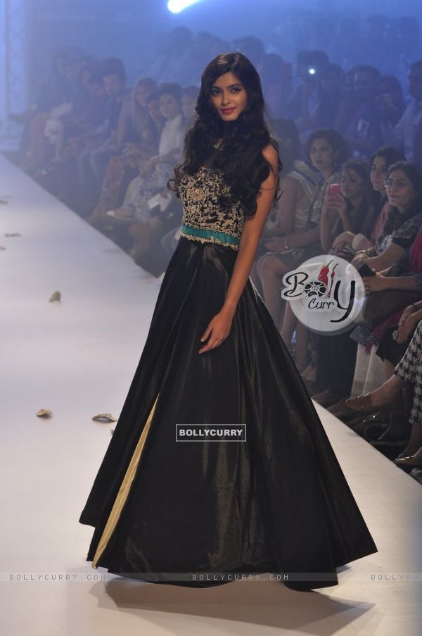 Diana Penty walks the ramp for Rocky Star at the Lakme Fashion Week Winter/ Festive 2014 Day 4