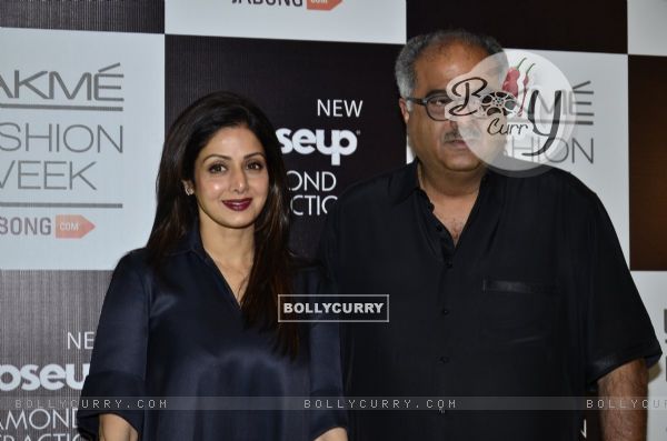 Sridevi and Boney Kapoor were at the Lakme Fashion Week Winter/ Festive 2014 Day 6