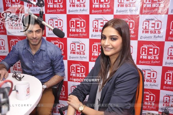 Sonam Kapoor and Fawad Khan at the Promotions of Khoobsurat on 93.5 Red FM (334129)