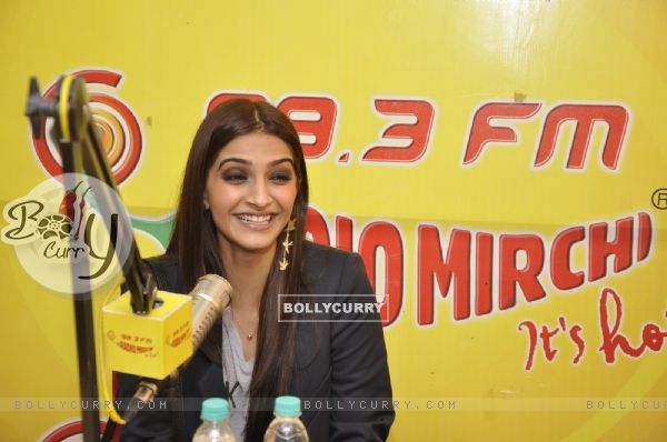 Sonam Kapoor was at the Promotions of Khoobsurat on 98.3 Radio Mirchi