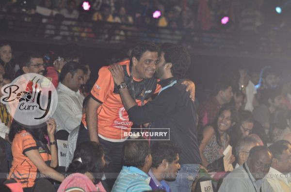 Abhishek Bachchan and Ronnie Screwvala at the Pro Kabbadi League Semi Finals