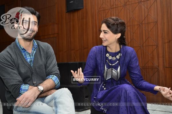 Sonam Kapoor and Fawad Khan share a of laugh at the Promotions of Khoobsurat