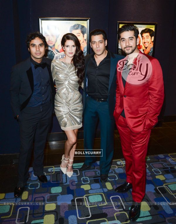 The cast with Salman Khan at the Premiere of Dr. Cabbie in Canada