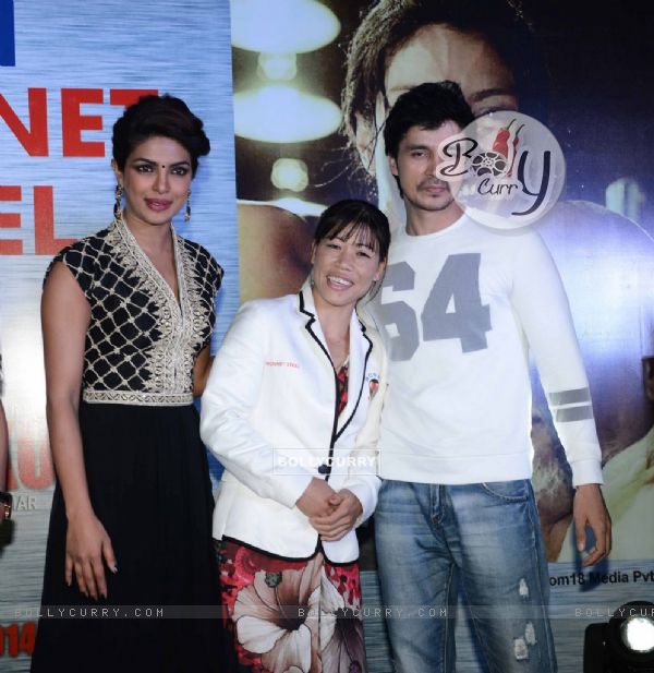 Priyanka Chopra with Mary Kom and Darshan Kumar were at the Promotions of Mary Kom in Delhi