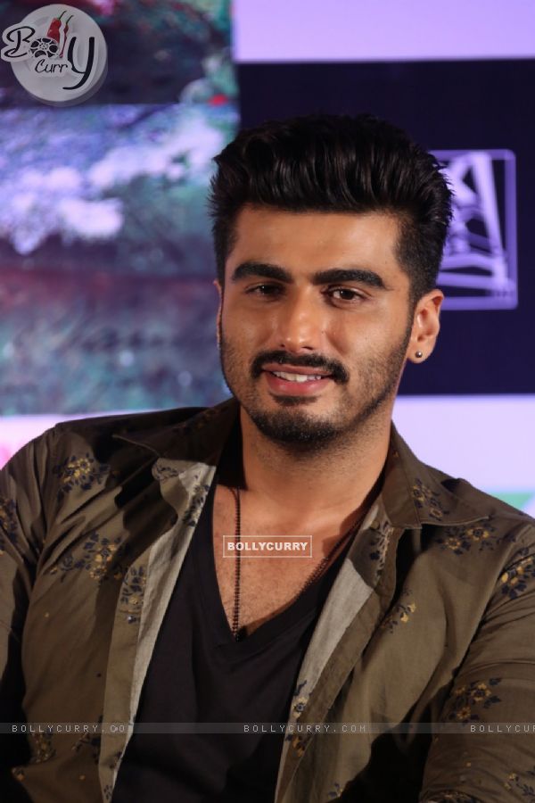 Arjun Kapoor gives a smile for the camera at the Press Meet of Finding Fanny in Hyderabad
