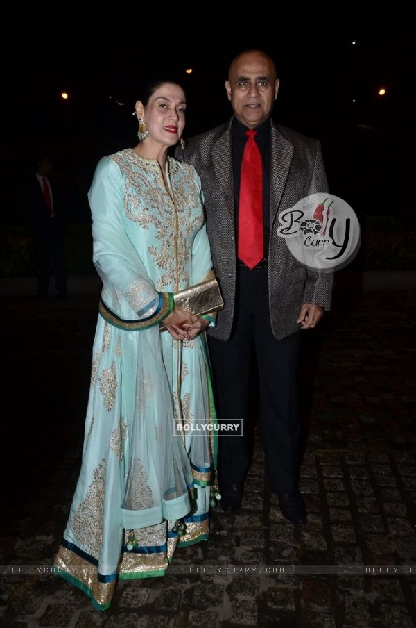 Puneet Issar and his wife were at Nikitan Dheer and Kratika Sengar's Wedding Reception