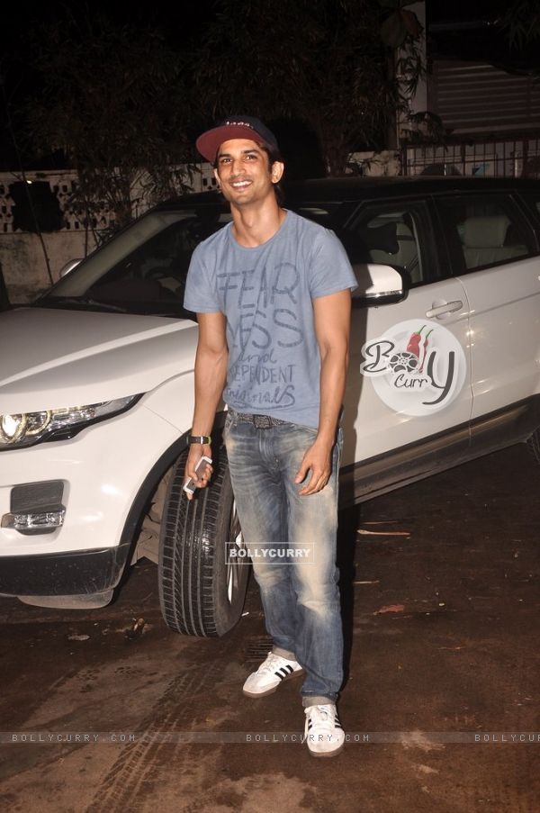 Sushant Singh Rajput poses for the media at the Screening of Finding Fanny