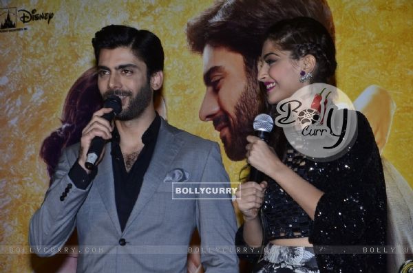 Fawad Khan addressing the audience at the Music Launch of Khoobsurat