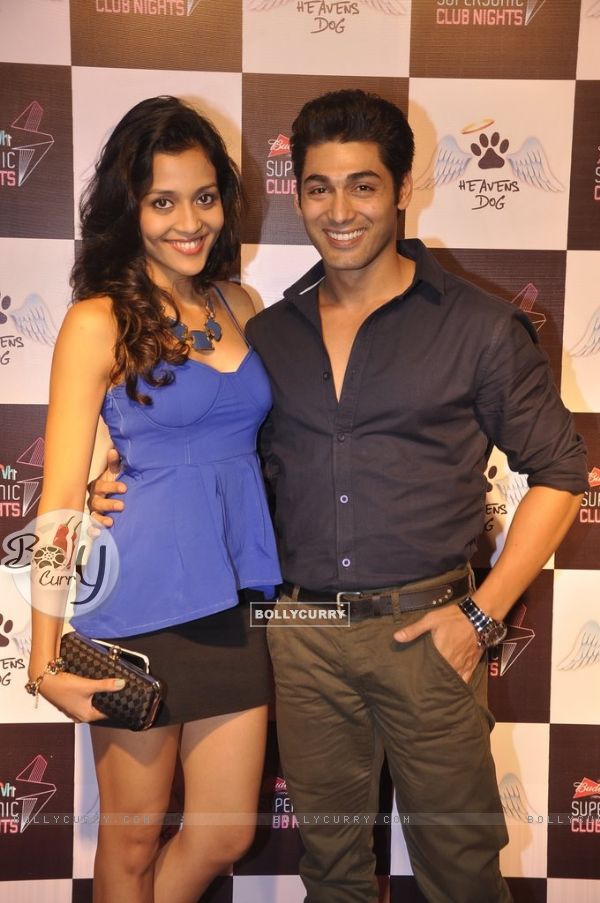Ruslaan Mumtaz poses with wife at the Launch of Heavens Dog Resturant