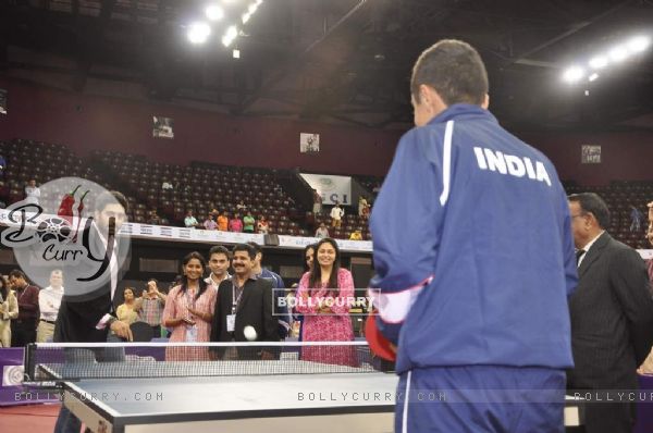 Abhishek Bachchan playing Table Tennis at Asian Junior TT Championship