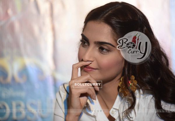 Sonam Kapoor snapped engrossed in a deep thought at the Promotion of Khoobsurat