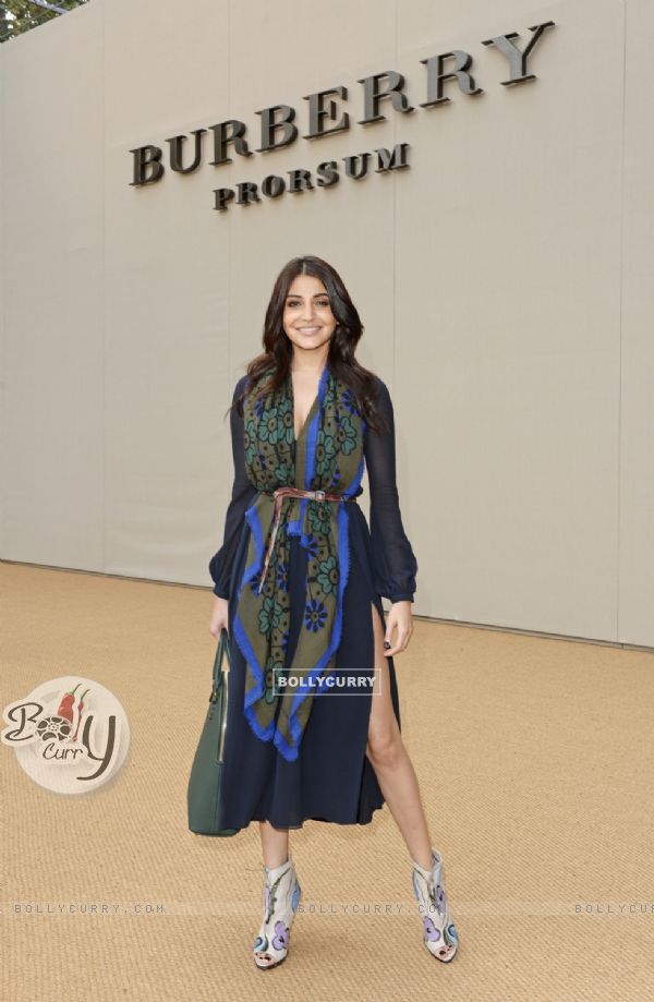 Anushka Sharma poses for the media at Burberry Prorsum Womenswear Show
