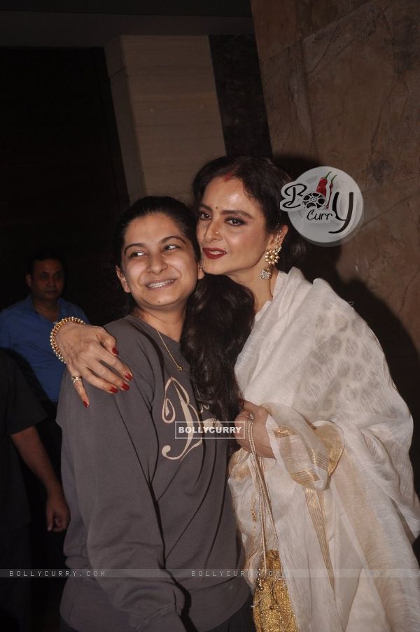 Rekha snapped with Rhea Kapoor at the Special Screening of Khoobsurat