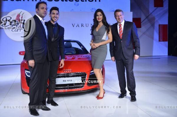 Katrina Kaif poses with delegates at Varun Bahl's Show for Audi