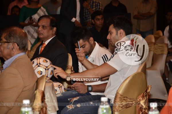 Varun Dhawan snapped clicking images of the football at the FC Goa Official Jersey Launch