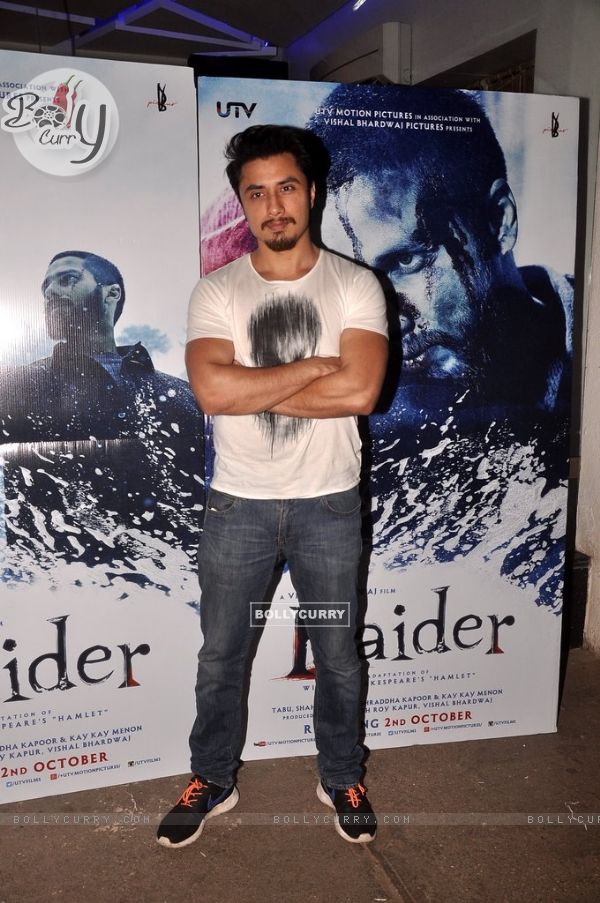 Ali Zafar poses for the media at the Special Screening of Haider