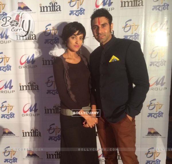 Sandip Soparrkar and Jesse Randhawa pose for the media