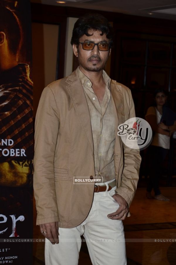Irrfan Khan poses for the media at the Book Launch of Haider, Omkara and Maqbool (339365)