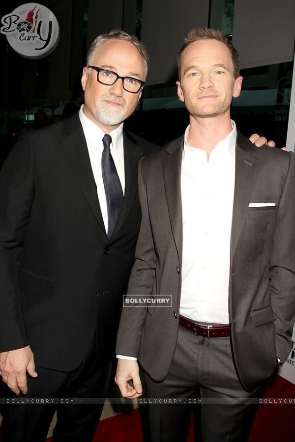 David Fincher and Neil Patrick Harris at the red carpet for GONE GIRL Premier
