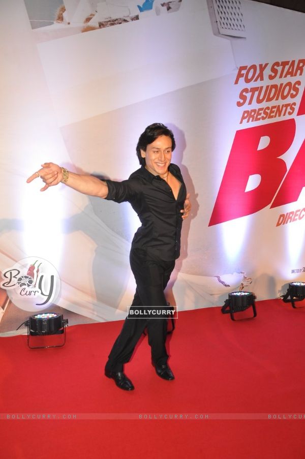 Tiger Shroff strikes a MJ pose at the Bang Bang special screening hosted by Hrithik Roshan