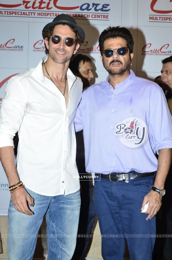 Hrithik Roshan and Anil Kapoor at the Criticare Hospital Launch