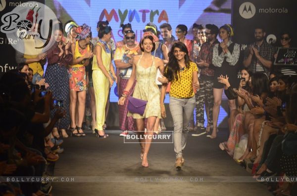 Kalki Koechlin walks the ramp for Ami Patel at the Myntra Fashion Week Day 2