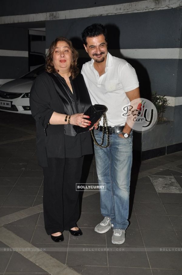 Sanjay Kapoor poses with Reema Jain at his residence