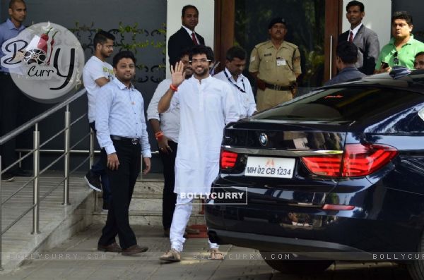 Aditya Thackeray waves to the camera at Airport while leaving for Nashik