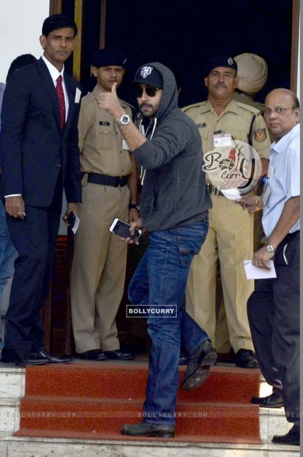Abhishek Bachchan snapped at Airport while leaving for ISL Football match