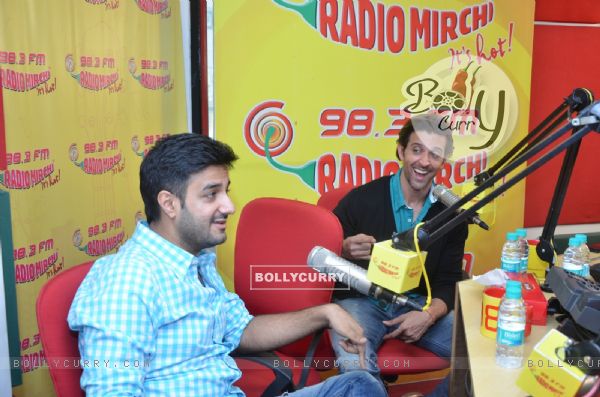 Hrithik Roshan and Siddharth Anand at Radio Mirchi Studio for the success of Bang Bang