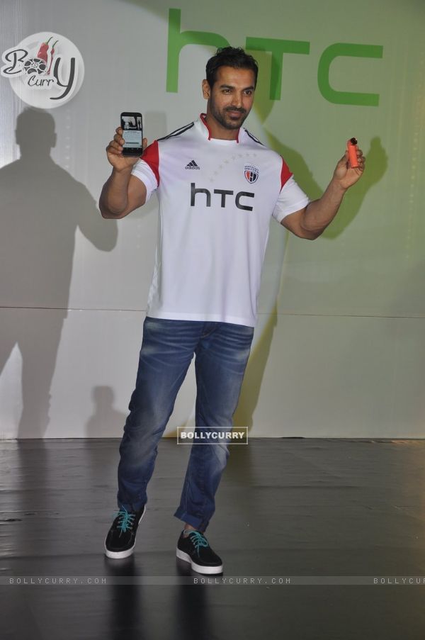 John Abraham was seen at the Launch of HTC Mobile