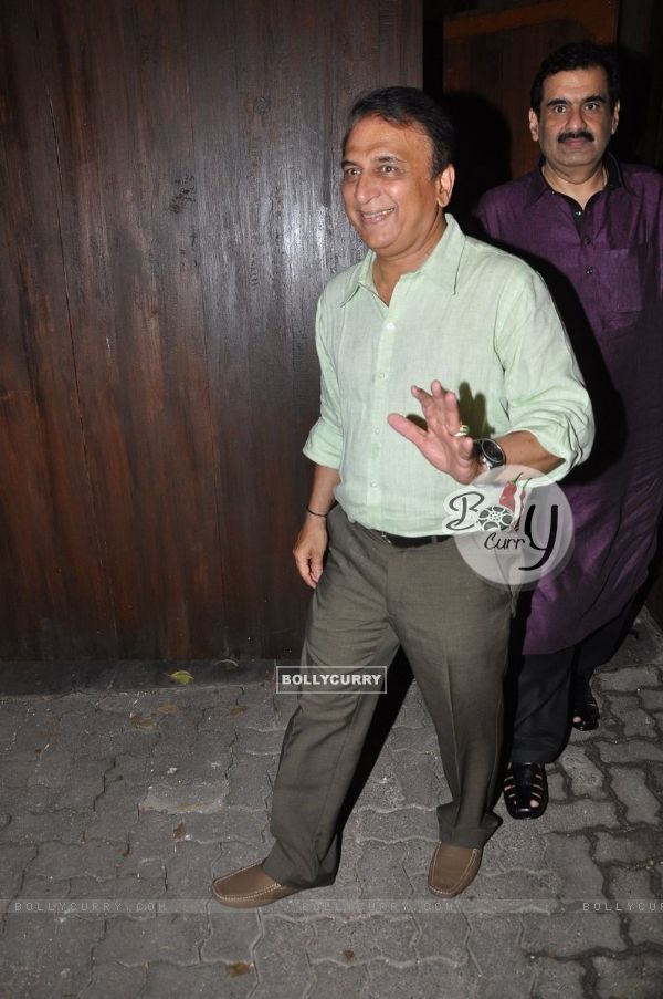 Sunil Gavaskar was snapped at Vardan Aashirwad House Party