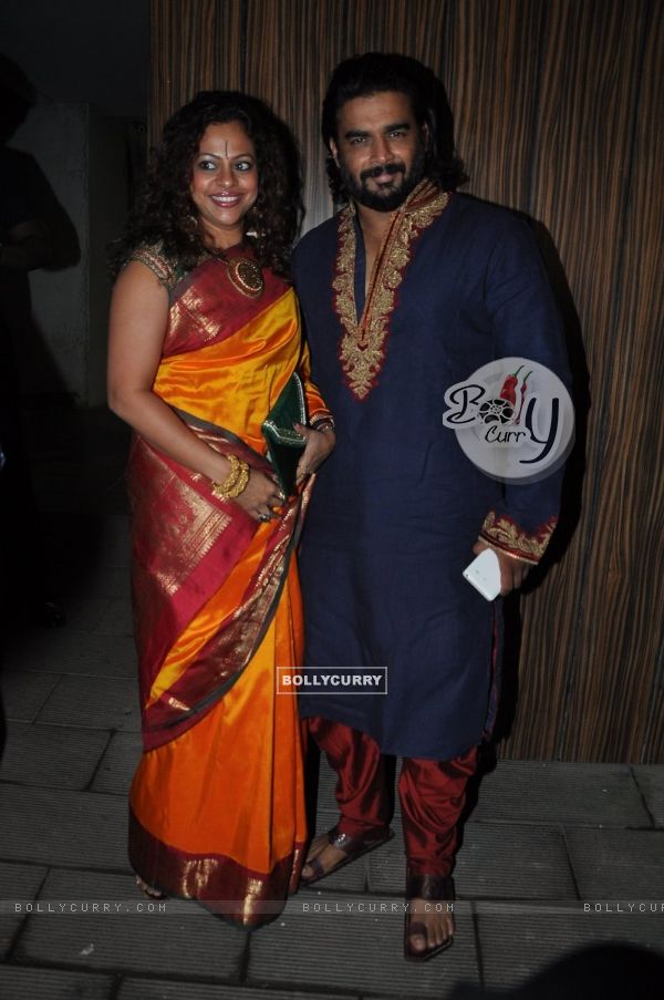 R. Madhavan along with wife Sarita Birje was snapped at Aamir Khan's Diwali Bash