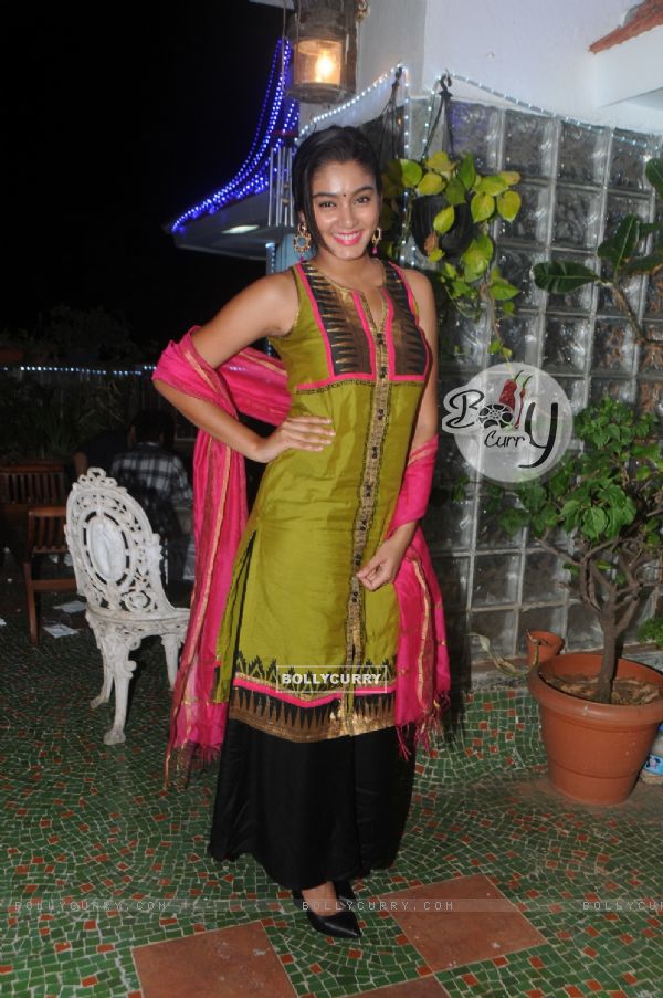 Sana Khan poses for the media at Diwali Celebration of BCL Team 'Rowdy Bangalore'
