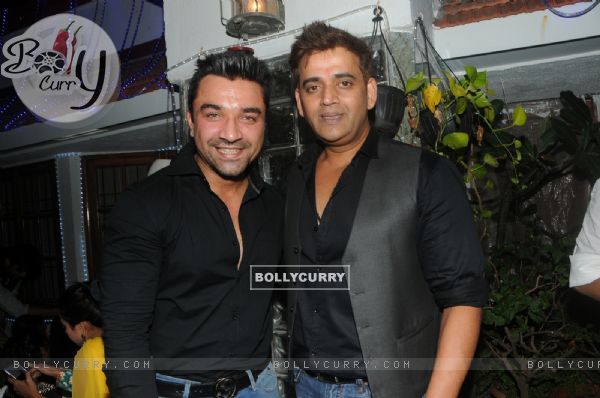 Ajaz Khan and Ravi Kissen at Diwali Celebration of BCL Team 'Rowdy Bangalore'