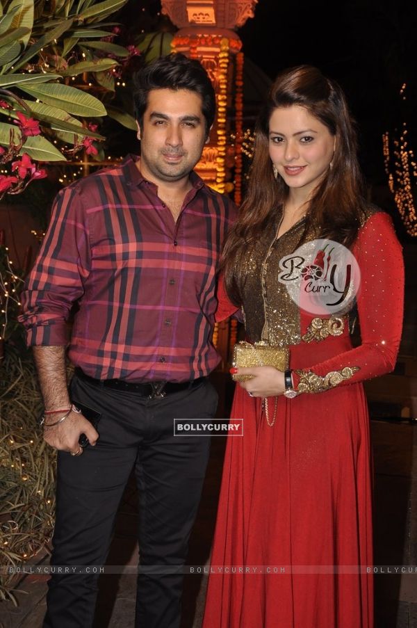 Aamna Shariff with husband at Sachin Joshi's Diwali Bash
