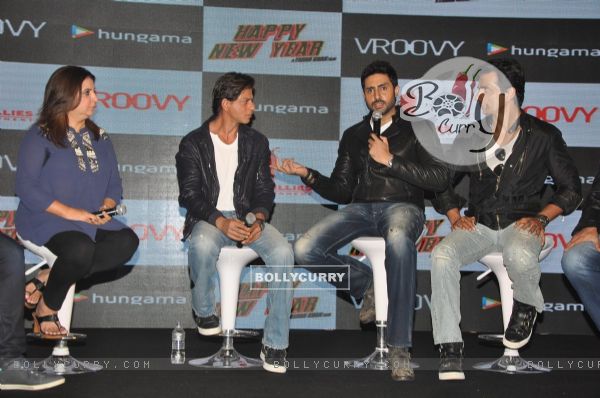 Abhishek Bachchan talks about Shah Rukh Khan at Happy New Year Game Launch (342476)