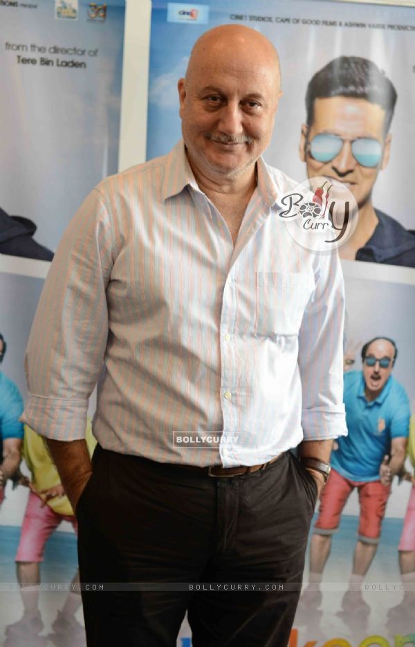 Anupam Kher poses for the media at the Press Conference of The Shaukeens