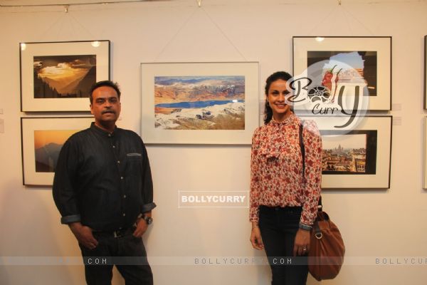Gul Panag poses for the media at Melted Core Photo Exhibition