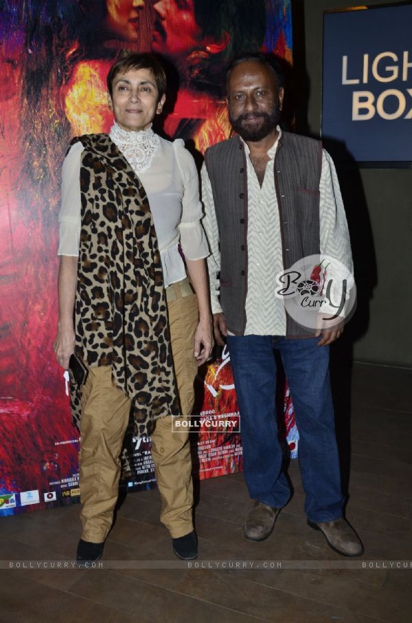 Ketan Mehta and Deepa Sahi pose for the media at the Special Screening of Rang Rasiya